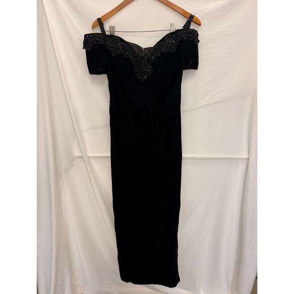 Vintage 1990s Rampage Black Cocktail Dress Size 3 Y2K Evening Gown Retro - Picture 2 of 5